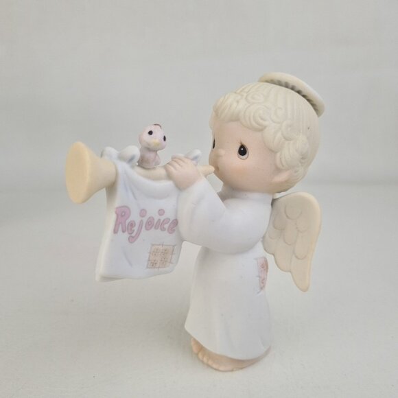 Precious Moments E-5636 Rejoice O Earth Porcelain Figurine Vntg +2 Ornament - Picture 2 of 7